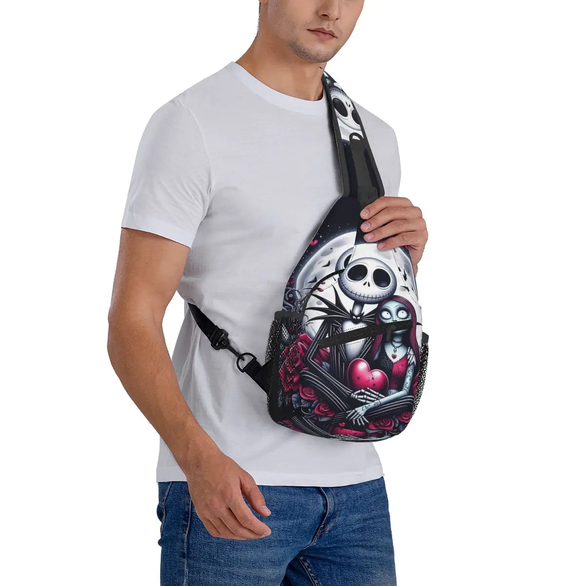 Custom Nightmare Before Christmas Shoulder Crossbody Chest Backpack Shoulder Chest Bags Jack Skellington Shoulder Backpack