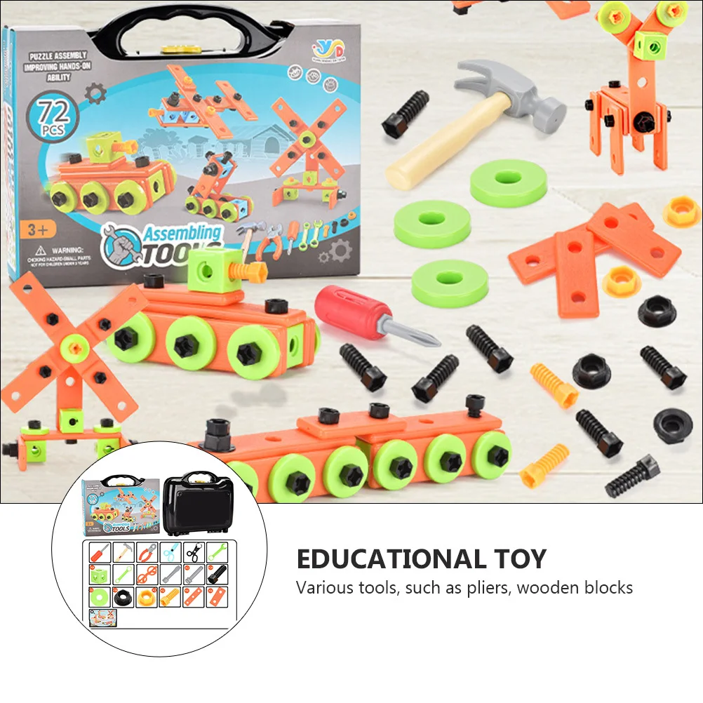 1Set Kinder Montage Mutter Schraube Kombination Pädagogisches Spielzeug DIY Kreative Werkzeug Kit für Praktisches Lernen und Erkenntnis