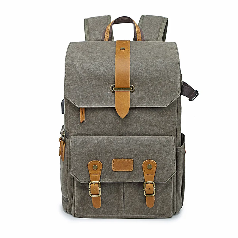 Retro New model camera bag - dual-shoulder photography bag for DSLR and mirrorless cameras, comes with a USB canvas bag.