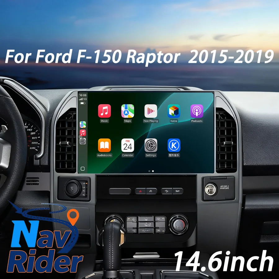 

14,6-дюймовый двойной системный экран Android для Ford F150 F-150 Raptor 2015-2019, навигация, беспроводная стереосистема Carplay, автомобильный мультимедийный плеер