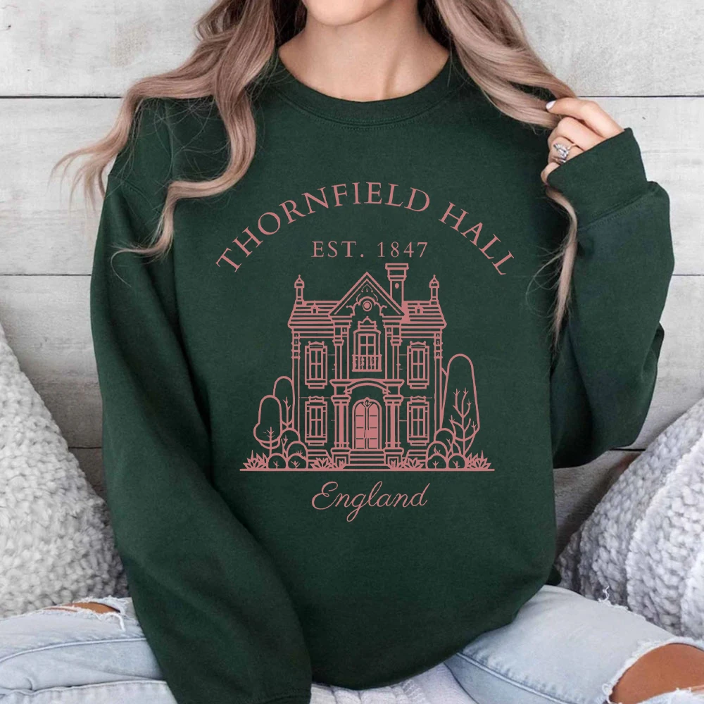 Charlotte Bronte Women Clothing Gift Dark Academia Womens Clothing Thornfield Hall Women Clothes Literary Gift Literature Hoodie