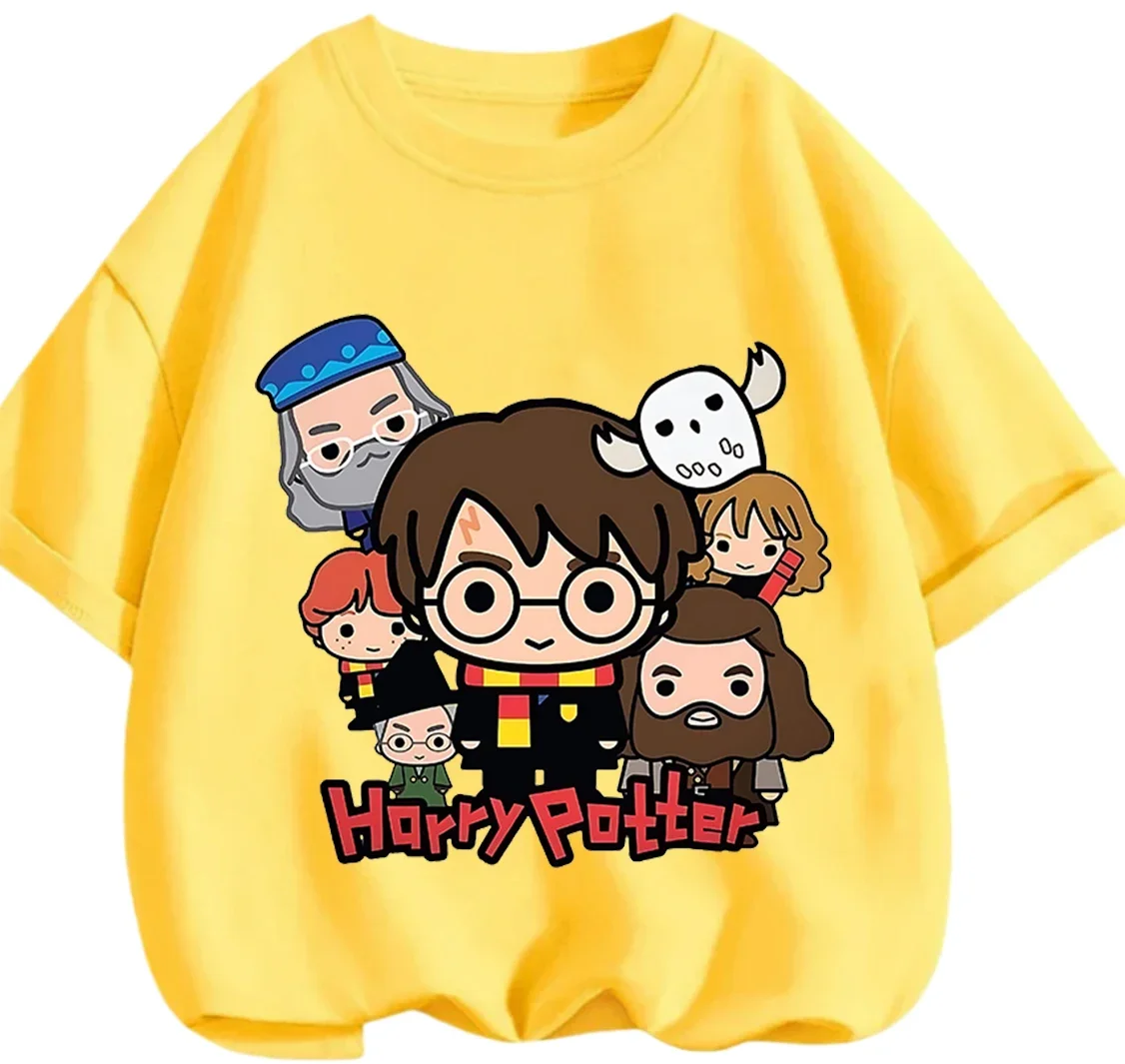Summer Casual Crew Neck T Shirt Cute Cartoon Harry Potter Street Fashion Outdoor Leisure Kids Boys Girls 3 14 Years view 5