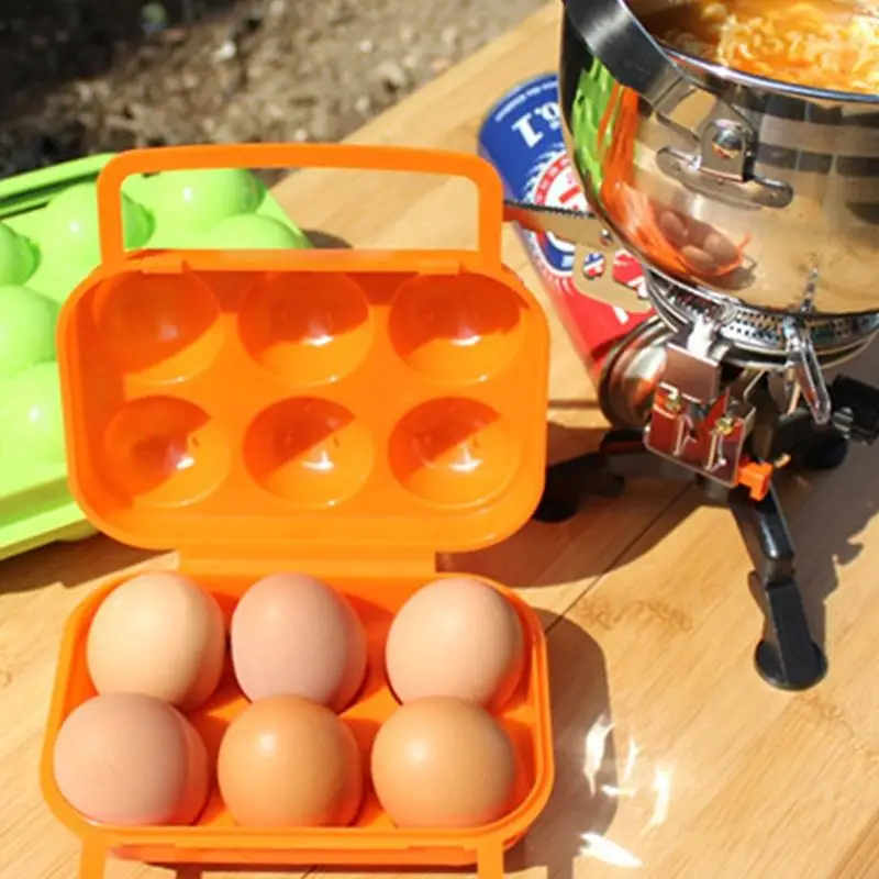 E06B Egg Storage Box Portable Plastic Agg ที่ยึดภาชนะบรรจุสำหรับการเดินทางกลางแจ้งแคมป์ปิกนิกไข่สำหรับเคส