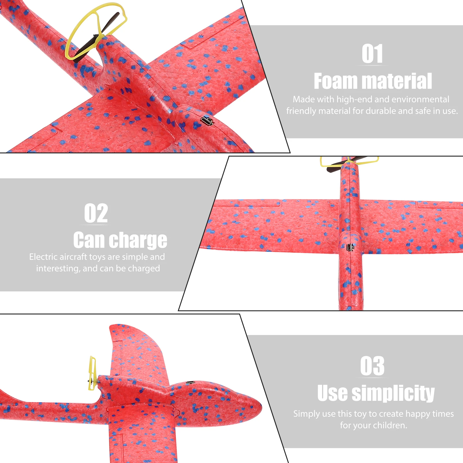 

H Tossed Gyroplane Foam Paper Airplane Kit Gravity Gliders Throwing Baby Car Toys Safe Outdoor Flying Plane Toy Great