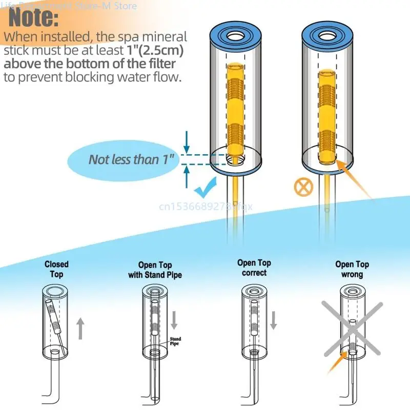 Universal Spa in-Filter Mineral Sticks Parts for Swimming Pool Last for 4 Months