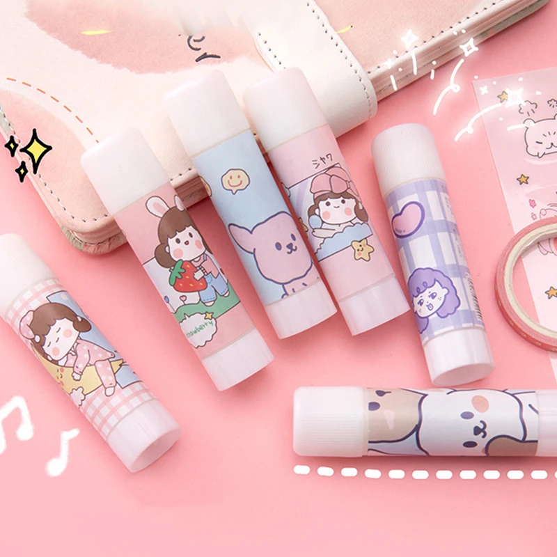 Cute Cartoon Solid Glue Stick Strong Adhesives Non-toxic Sealing Stickers Mini Student Stationery Office School Supplies