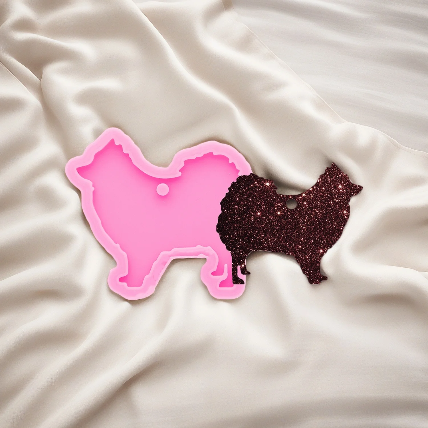 Silicone Pitbull Family Dogs Mold DIY Pendant Resin Hound Mold Keychain Epoxy Resin Jewelry Crafts Casting Mold