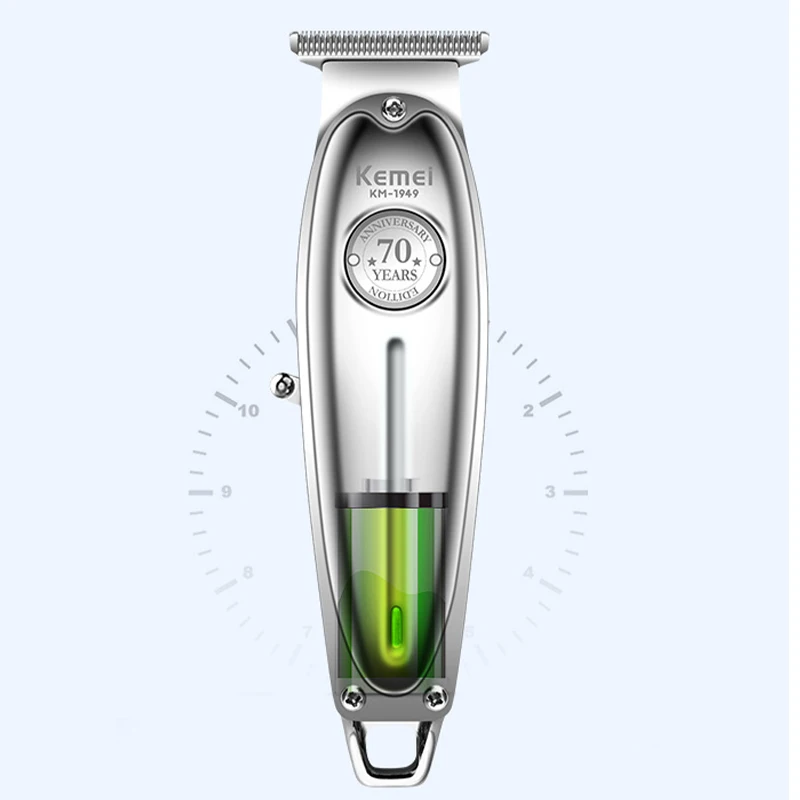 Original Kemei Full Metal Professional Hair Trimmer For Men Lithium Beard Trimmer Electric Barber Clipper Hair Cutting Machine