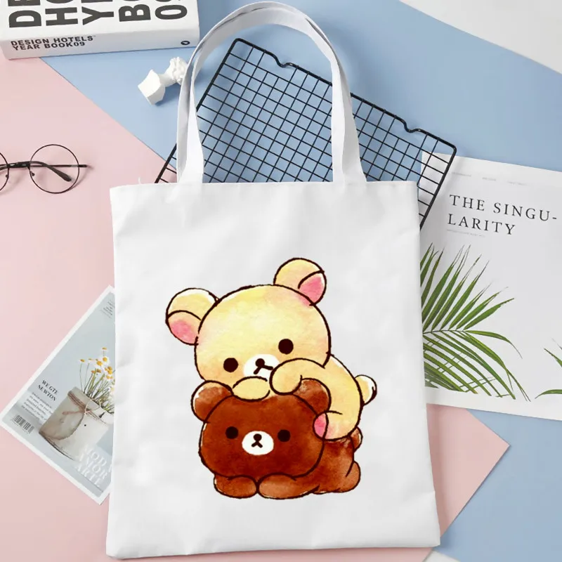 Rilakkuma nuove borse femminili borsa di moda di vendita calda borsa di tela Tote borsa a tracolla Casual da donna borse per la spesa riutilizzabili