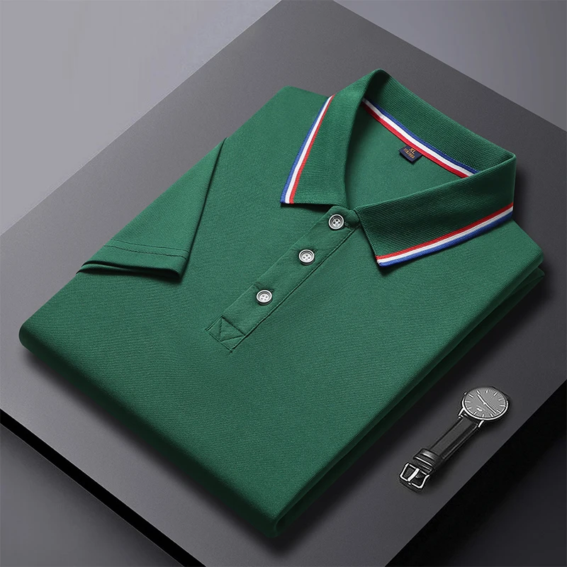 New Summer Men's and Women's Casual Collar T-shirt Breathable Short Sleeved Polo Shirt image 6