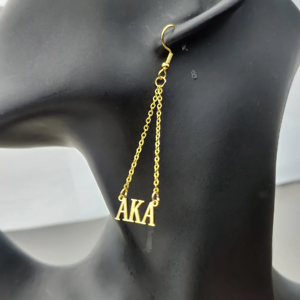Custom Name Earrings Personalized Name Threader Earrings Gold Stainless Steel Dangle Long Chain Ear Line Ear Chain For Women