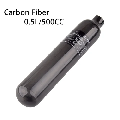Imagen 1 del producto Cilindro de Gas de fibra de carbono HPA, tanque de aire de 300BAR, 4500PSI, M18 x 1,5, estación de botella, Softair, CO2, Soda, Acuario de buceo, 0,5 l, 500cc