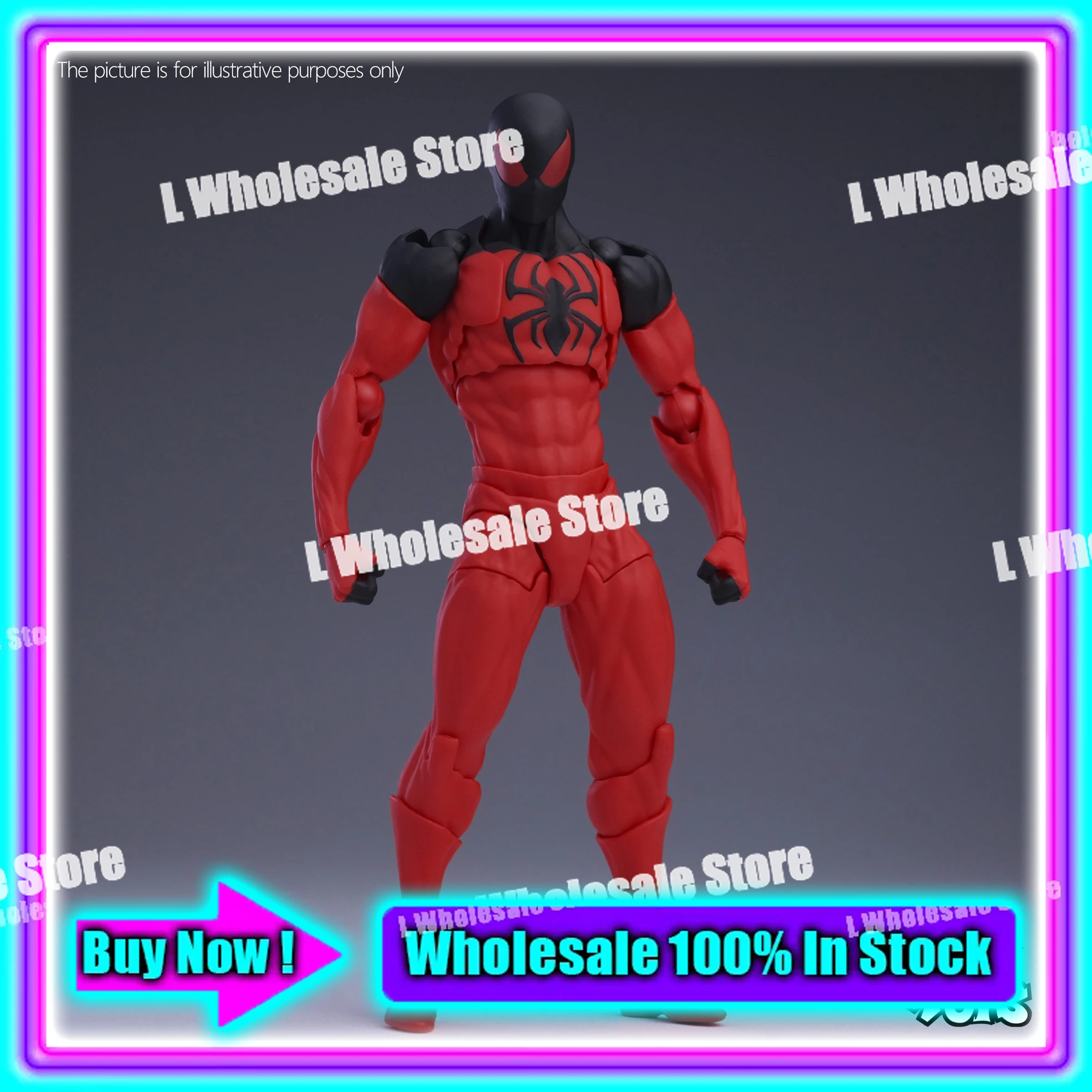 متوفر في المخزون ألعاب الفوضى متفوقة سيمبيوت القرمزي العنكبوت Ct ألعاب سبايدرمان دارديفيل باتمان ولفيرين أنيمي ألعاب هدايا شخصيات الحركة #4