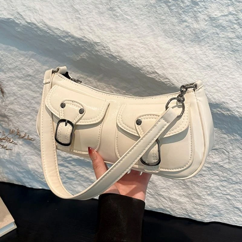 X7XC Vintage Ladies Daily Carry PU Shoulder Bag with Spacious Interior Underarm Bag