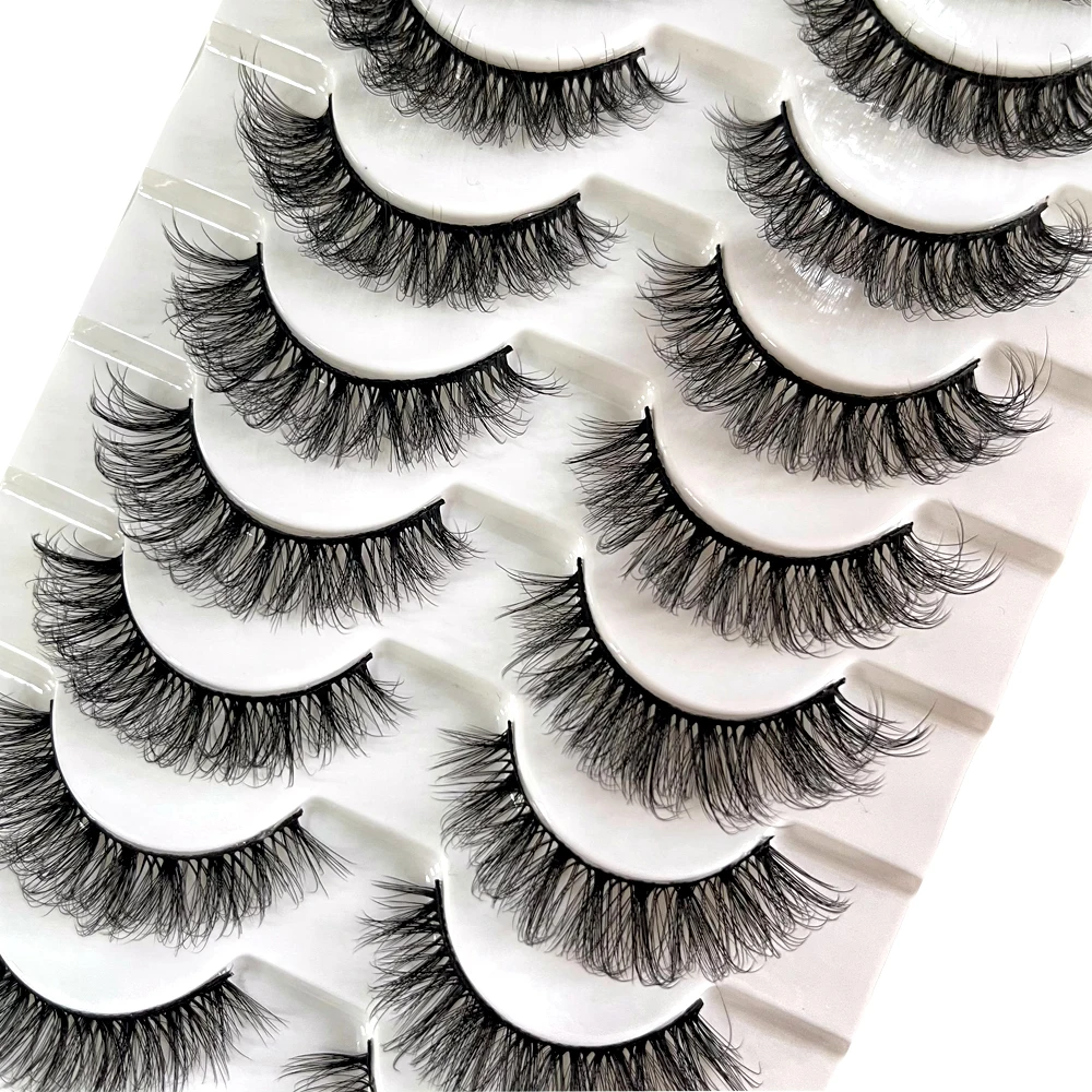 ใหม่10คู่ Multipack Faux 3D Mink ขนตาปลอม Handmade ยาวขนตาธรรมชาติยาวตา Peralatan Rias Eye Lashes