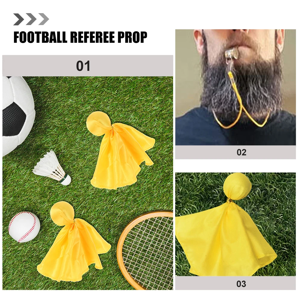 

Flag Whistle Set Football Penalty Flags Referee Soccer Sports Kit Polyester Cloth Yellow