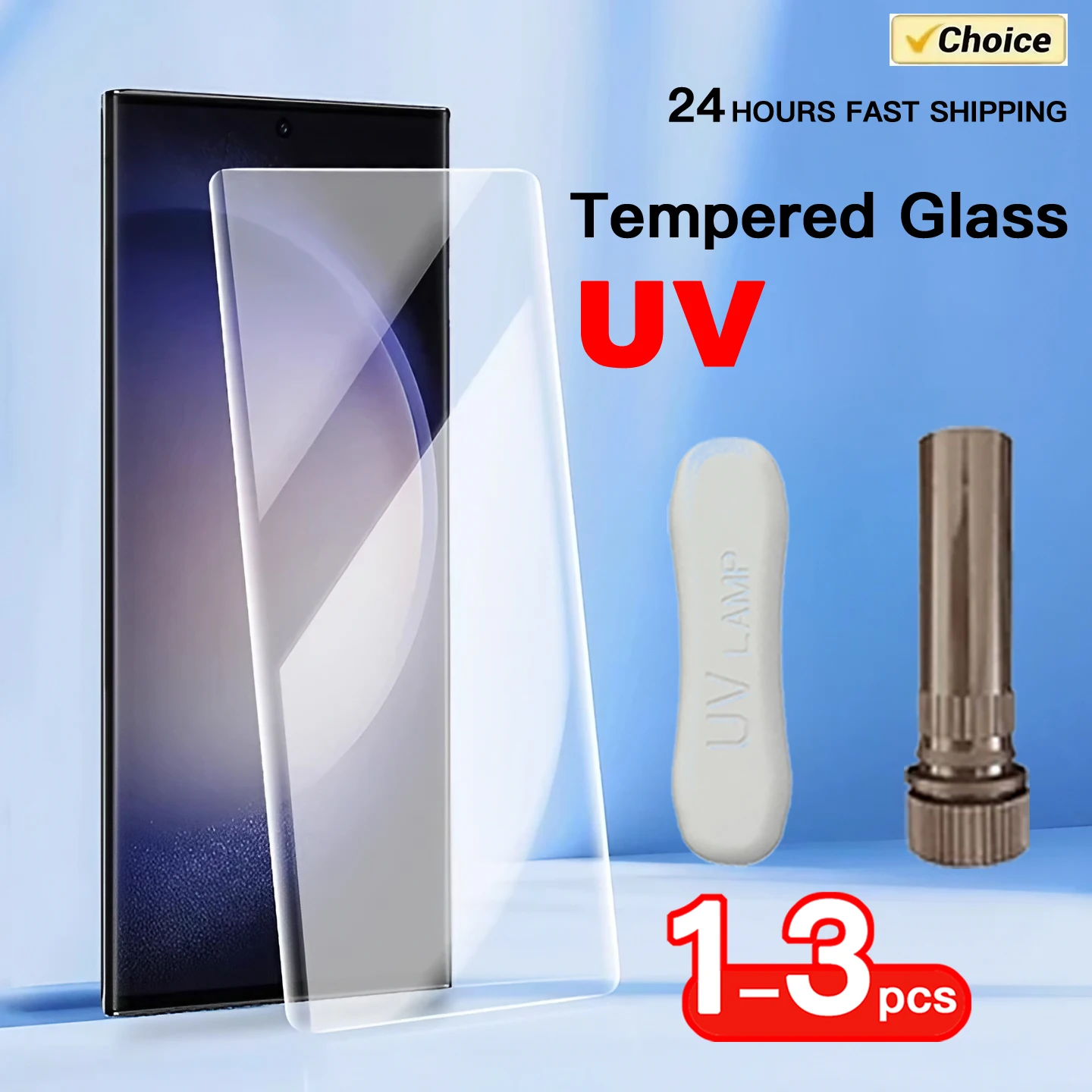 

1-3PCS UV HD Tempered Glass for Samsung Galaxy S23 S22 S21 S20 Ultra 3D Coverage Film Screen Protector