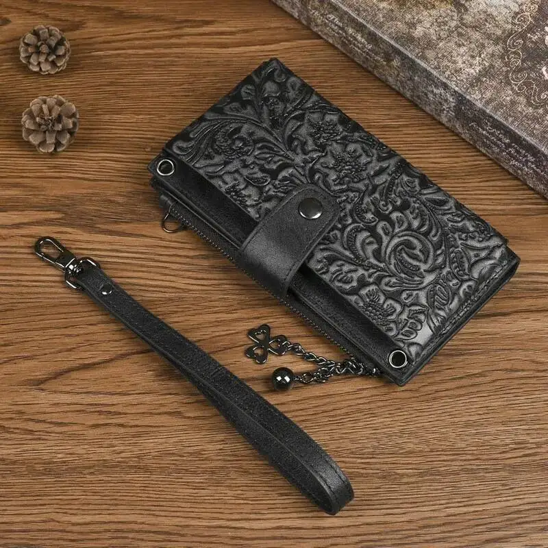 MOTAORA 2025 New Retro Women's Long Wallet Multifunctional Crossbody Genuine Leather Phone Creative Shoulder Bag