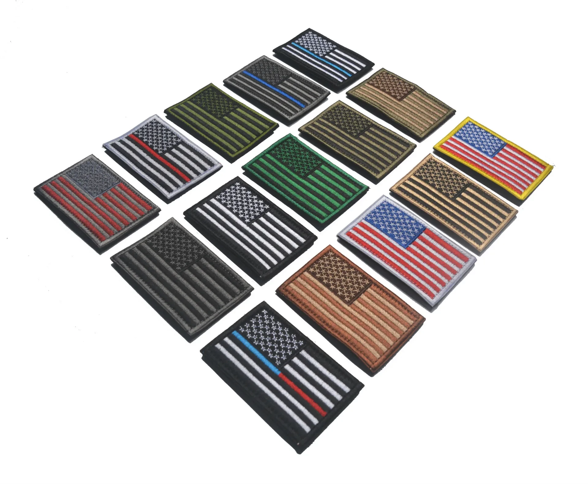 USA Flag Patch Star Spangled Banner Embroidery Hook Loop Stickers Multi Colors American Morale Badges for Outdoor Backpack Decor