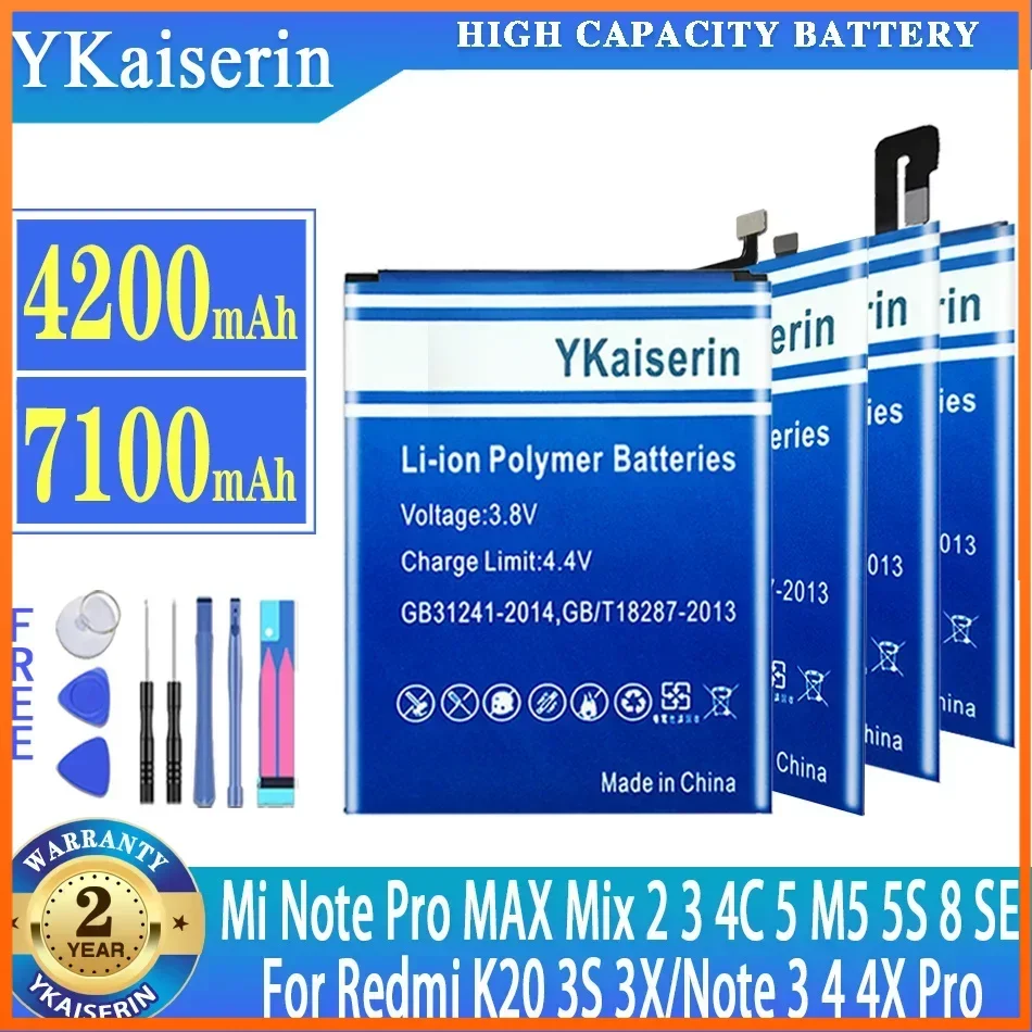 Battery for Xiaomi Mi 4C 5S 8 /5 Mi8 Pro/Lite /SE BM3F/M9/mi 9 MAX 2 2S Mix 3 Mi Note 2 3 Pro M5 M8 for Redmi 3 3X K20 Pro Mi 9T