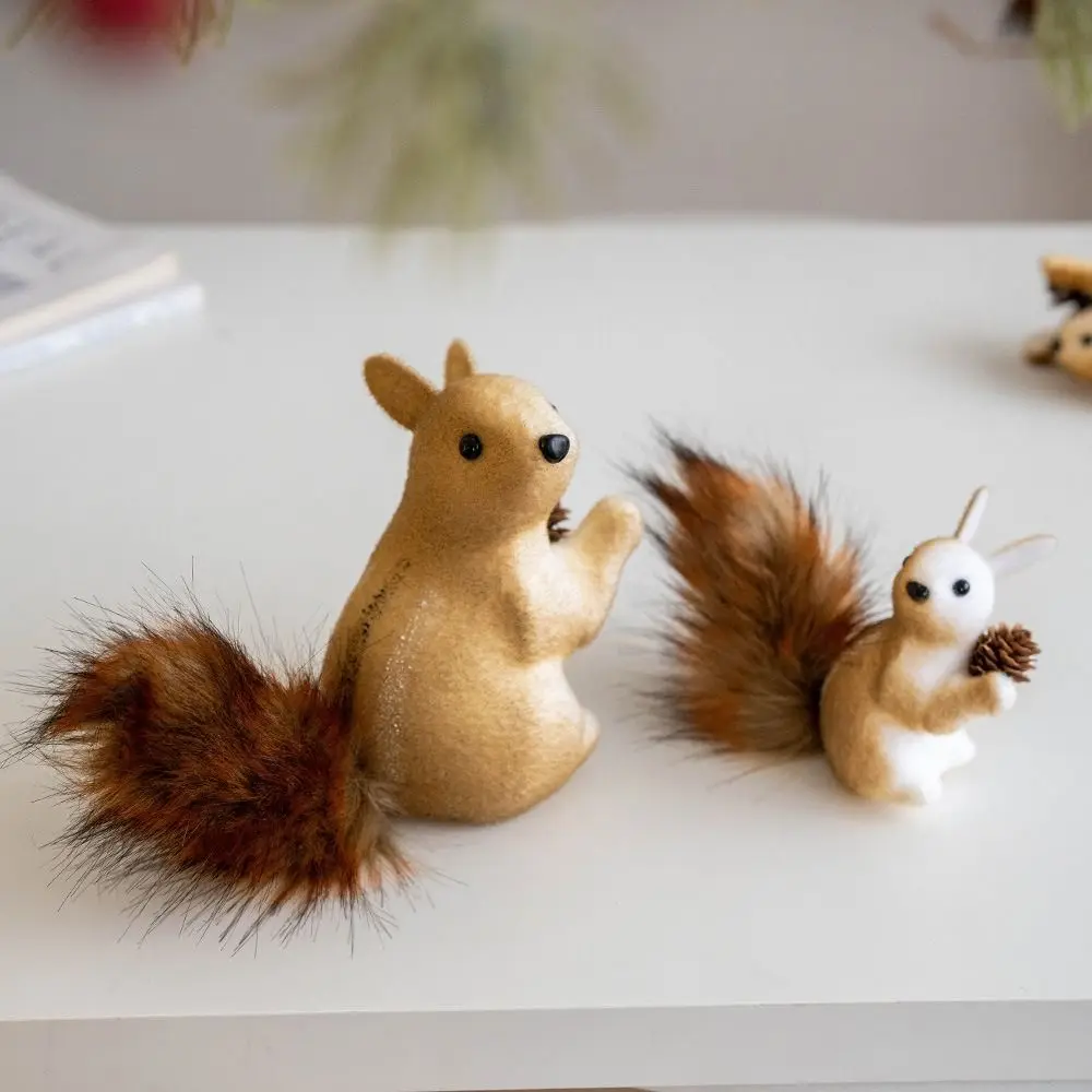 DIY Christmas Tree Decorations Foam Small Xmas Tree Hanging Ornaments Animal Light-weight Simulated Squirrel Pendant