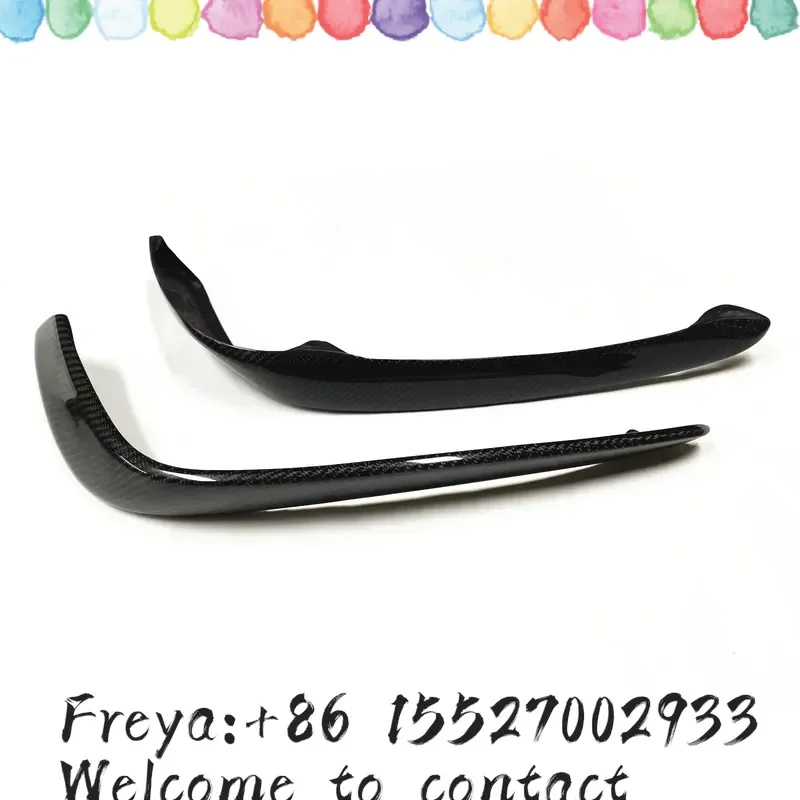 For W205 S205 C63 C63S Coupe 2/4 Door Carbon Fiber Fog Light Intake Frame Spoiler Front Bumper Air Vent view 2