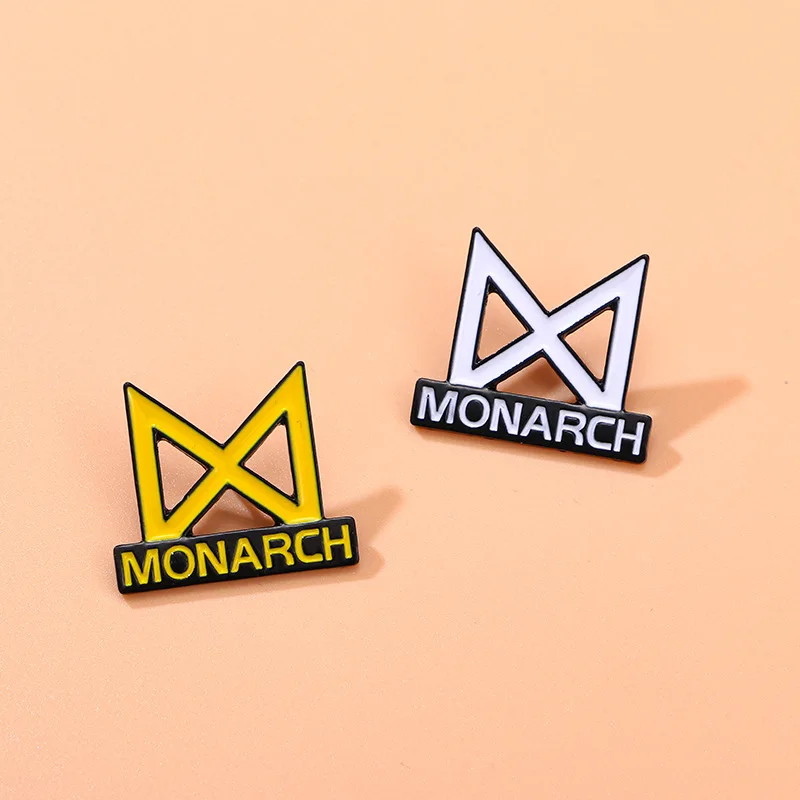 Individual Geometric Line Enamel Brooch Creative English Letter Monarch Lapel Pin Badge Backpack Clothing Hat Accessories