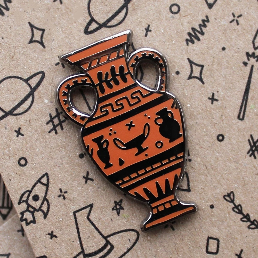 Unique Amphora Hard Enamel Pin Cartoon Greece Vase Pottery Metal Brooch Accessories Fashion Lapel Backpack Jacket Badge Jewelry