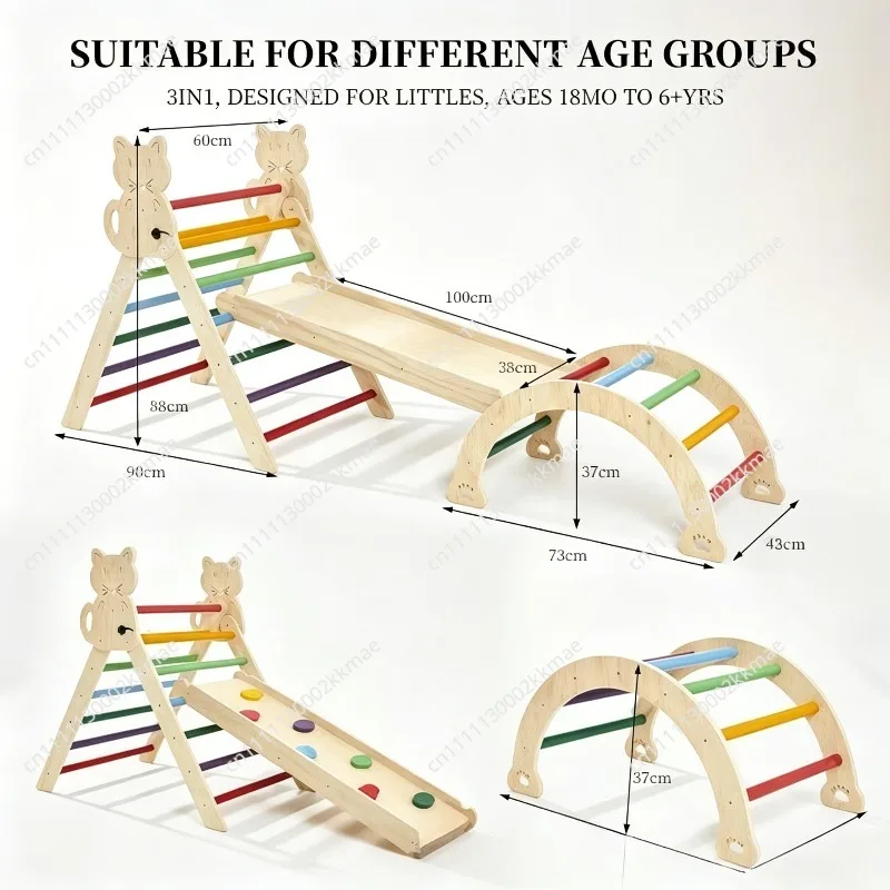 Hot SalesHot SalesClimbing Pickler Triangle Toddler Wooden Piklers Triangle Play Gym With Ramp And Rocking Arch Indoor Playgroun