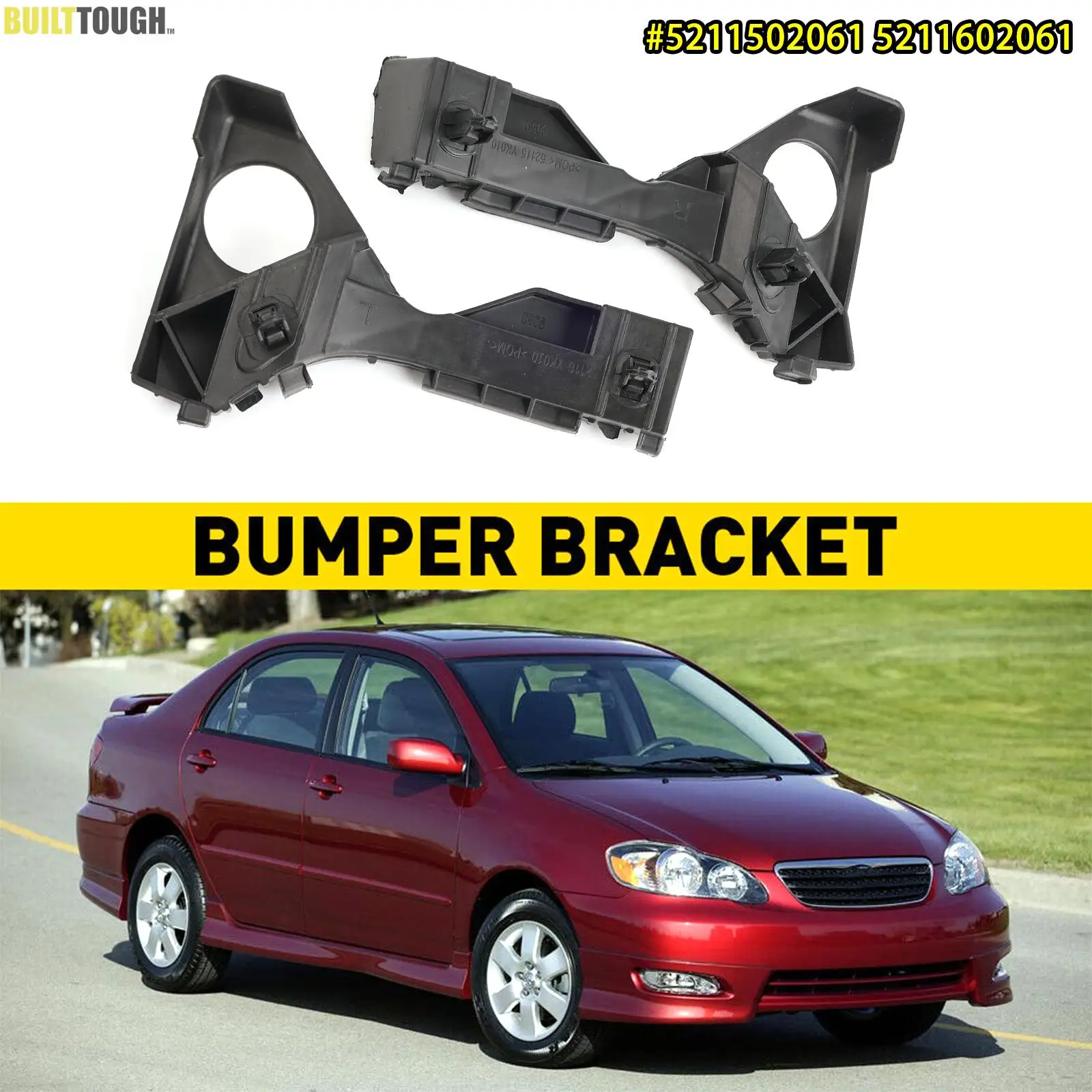 Dla Toyota Corolla 2003 2004 2005 2006 2007 2008 2X przedni zderzak samochodowy uchwyt ustalający wspornik podtrzymujący 1 para 5211502061 5211602061