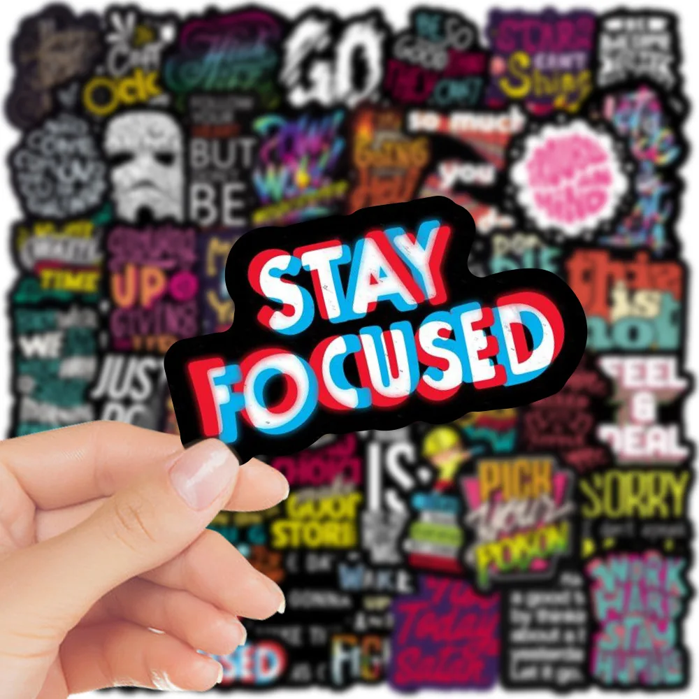 10/30/50PCS Inspirational Text Positive Stickers DIY Diary Phone Laptop Luggage Skateboard Graffiti Decals Fun for Kid Toys Gift