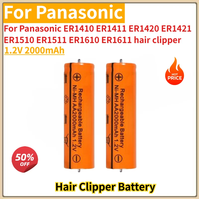 High Quality Battery 1.2V 2000mAh For Panasonic ER1421 ER1510 ER1511 ER1410 ER1411 ER1420 ER1610 ER1611 hair clipper Brand New