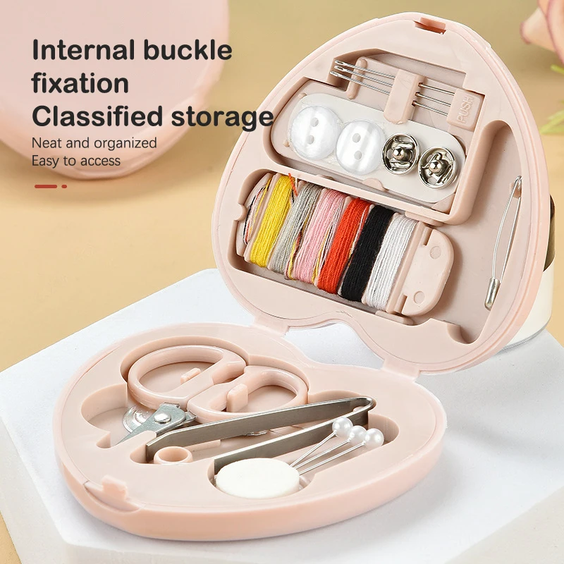 Heart-shaped Convenient 8-piece Student Dormitory Handmade Multifunctional Sewing Kit Mini Needle And Thread Organizer Set