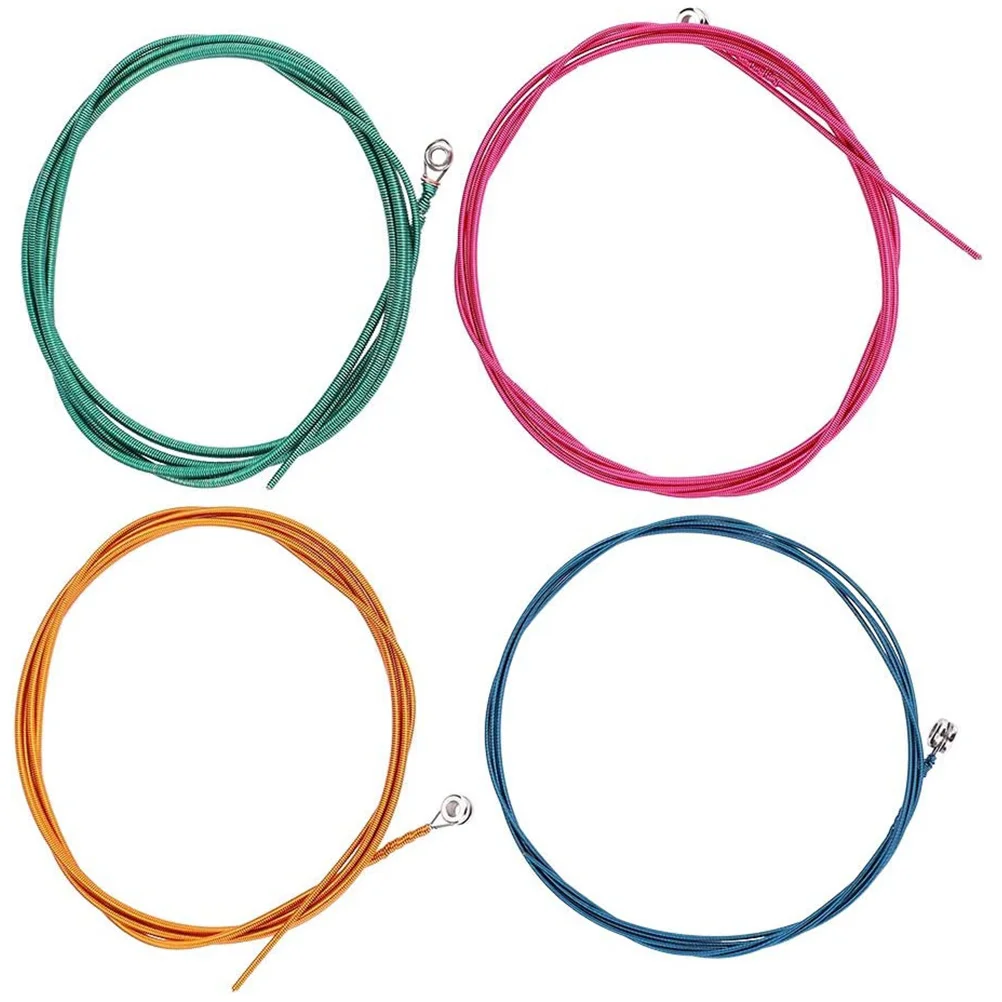 

Durable Stainless Alloy Bass Strings Set Smooth Useful Guitar String Reusable Guitar Bass String Parts 4 Colors Music Gift