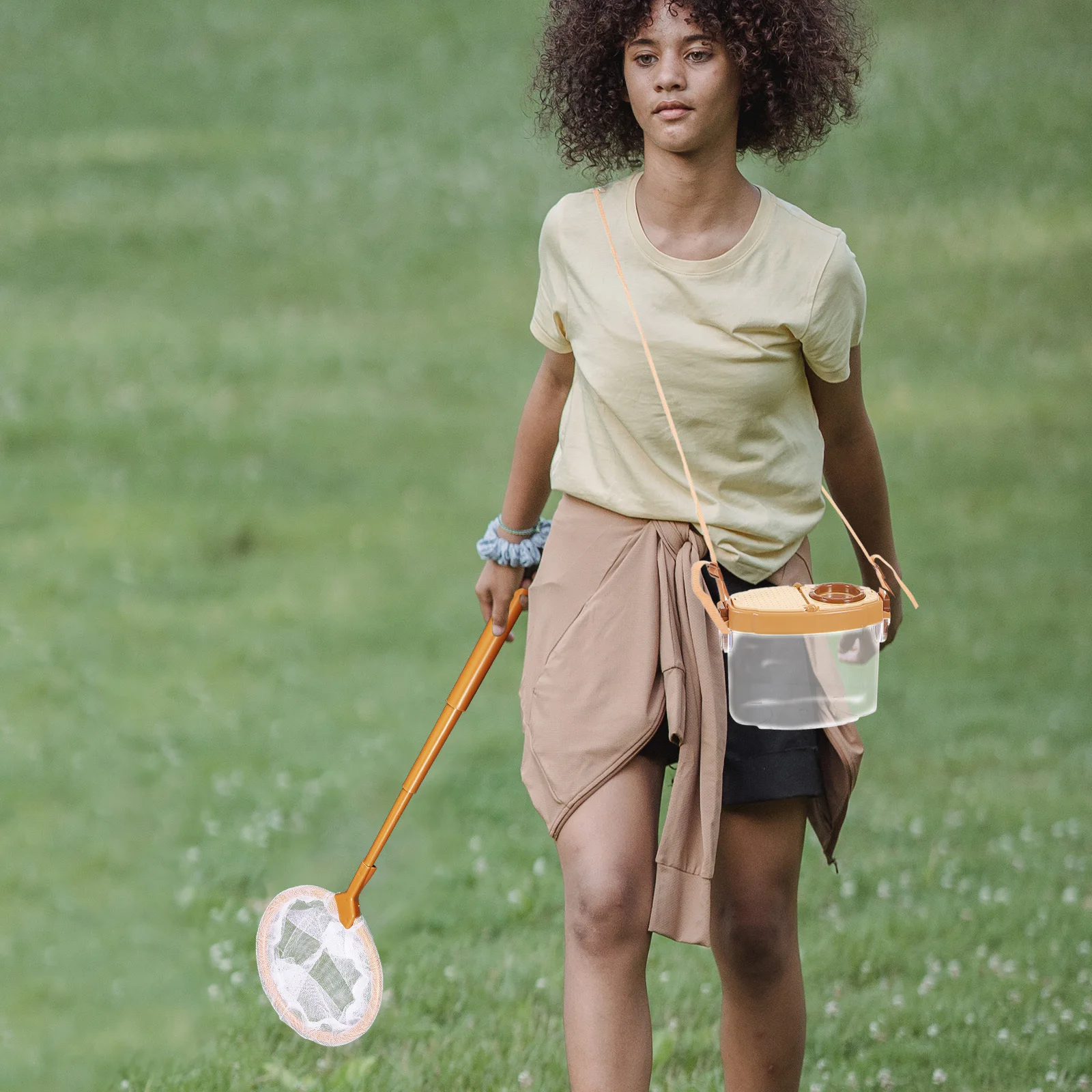Kit attrape-insectes pour enfants, boîte d'observation des insectes, outil d'exploration en plein air, loupe à rabat, sangle réglable pour enfants, 1 ensemble