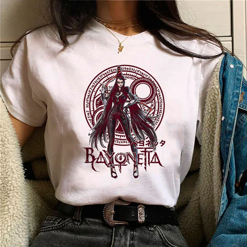 Bayonetta top women manga summer comic tshirt female manga designer clothes