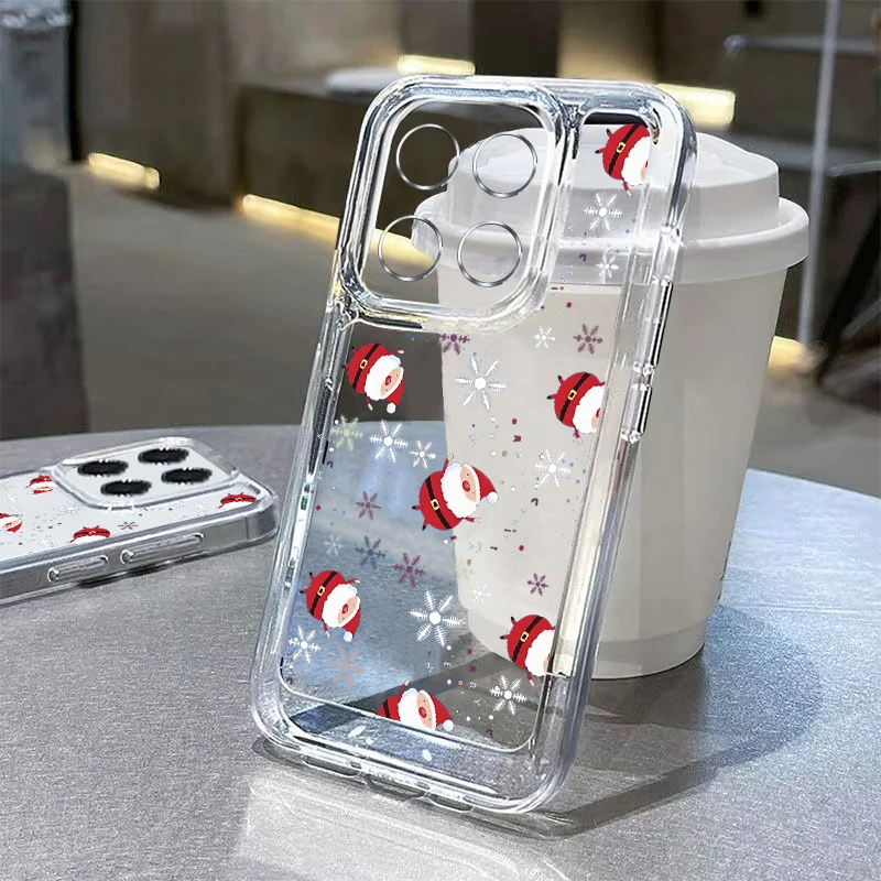 

Чехол с рисунком Санта-Клауса для Xiaomi Redmi Note 13 14 Pro Plus 5G Note 11 12 14 13 Pro 13C 14C 4G, прозрачный мягкий чехол из ТПУ для телефона