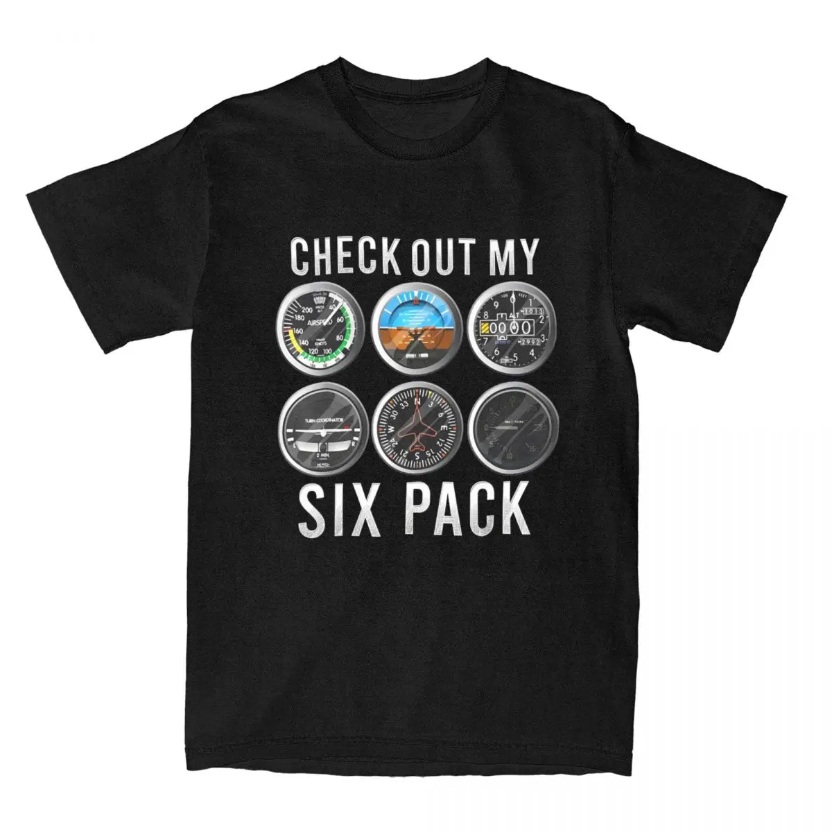 Men's Funny Check Out My Six Pack Airplane Pilot Aviation Chess Beer T Shirts Cotton Clothing Vintage Tee Shirt Graphic T-Shirts