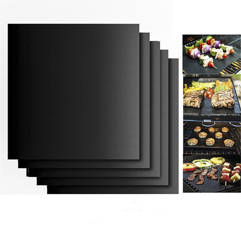 5pcs Oven Liner Bbq Grill Mats Waterproof Non-stick High Temperature Resistant Dishwashers Safe Oven Sheets Dropshipping