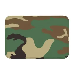 U.S Military Woodland Camo Pattern Front Door Mat Indoor Waterproof Army Tactical Camouflage Doormat Garage Entrance Rug Carpet