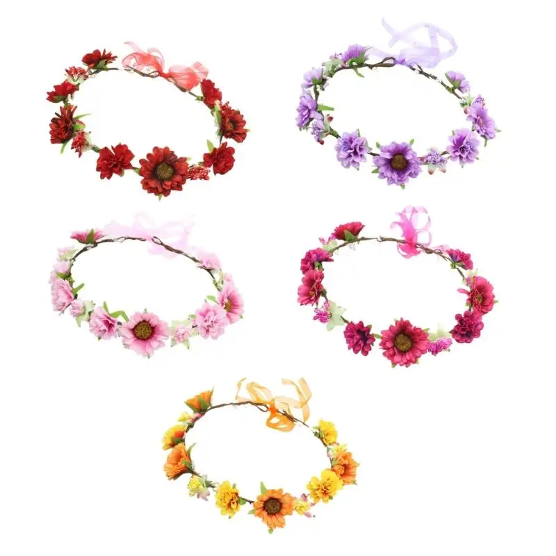 

Colorful Hairband Bride Flower Headbands Flower Hairband Women Flower Garlands Hair Wreath for Any Occasion