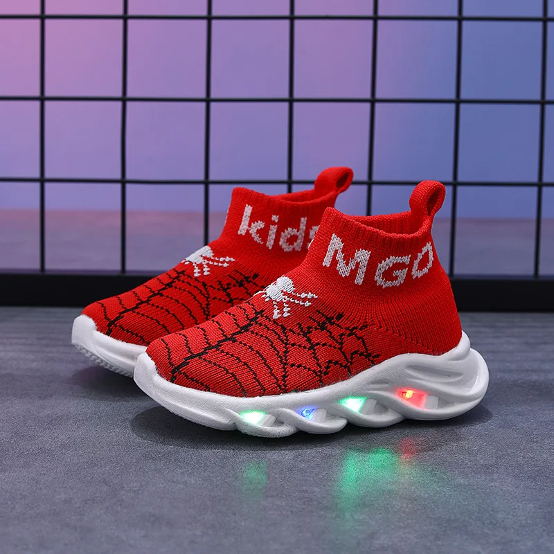 

Cartoon Breathable Luminous Children Shoes For Kids Sneakers Boys Girls New LED Lighted Toddler Soft Spring Baby Infant Tennis
