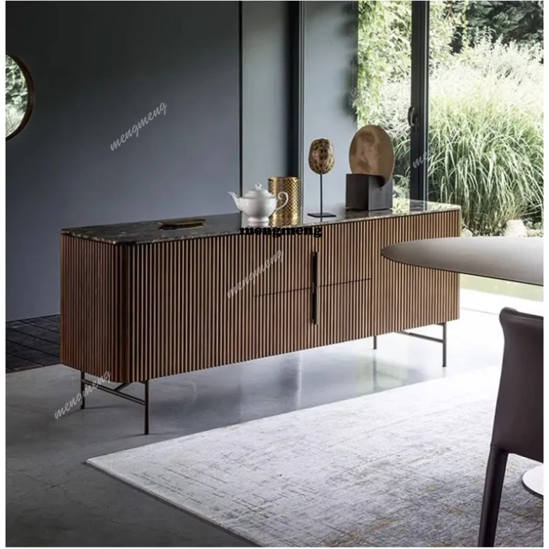 

Italian light luxury dining side cabinet, living room storage decoration entrance cabinet, bedroom marble storage TV cabinet