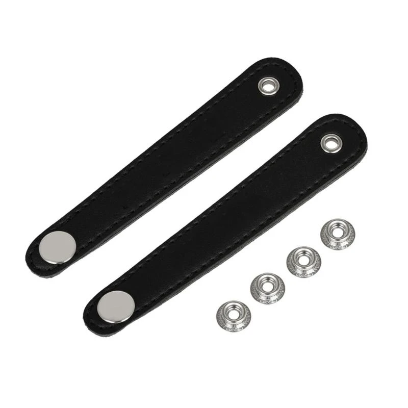 Stylish Black Accordion Bellow Strap with Reinforced Stitching and Metal Fasteners