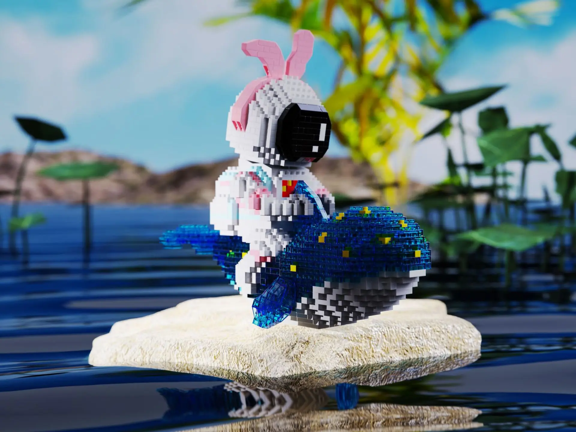 Whale Astronaut Micro Building Blocks Travel In Space Cosmonaut Assembly Spaceman Mini Brick Figures Toys For Kid Gift