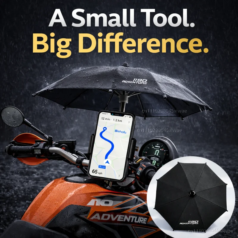 

For KTM 1190Adventure Motorcycle Phone Umbrella Holder Waterproof Sunshade Anti Glare Rainproof Handlebar GPS Mount