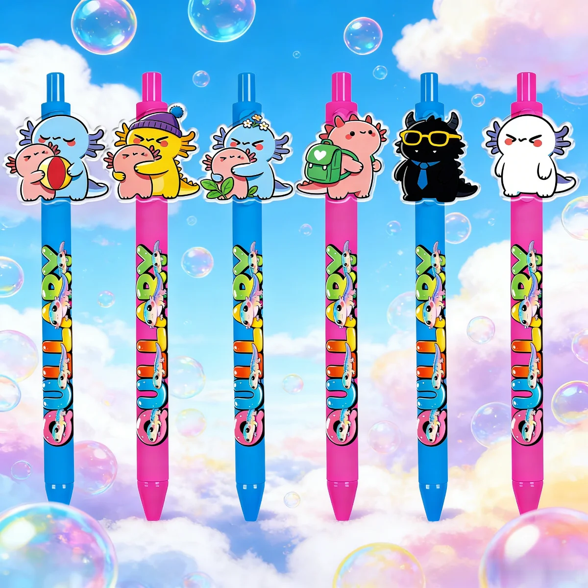 

6 pieces or 12 pieces of cute salamander pattern ballpoint pens. Special pens for amphibian enthusiasts as gifts.