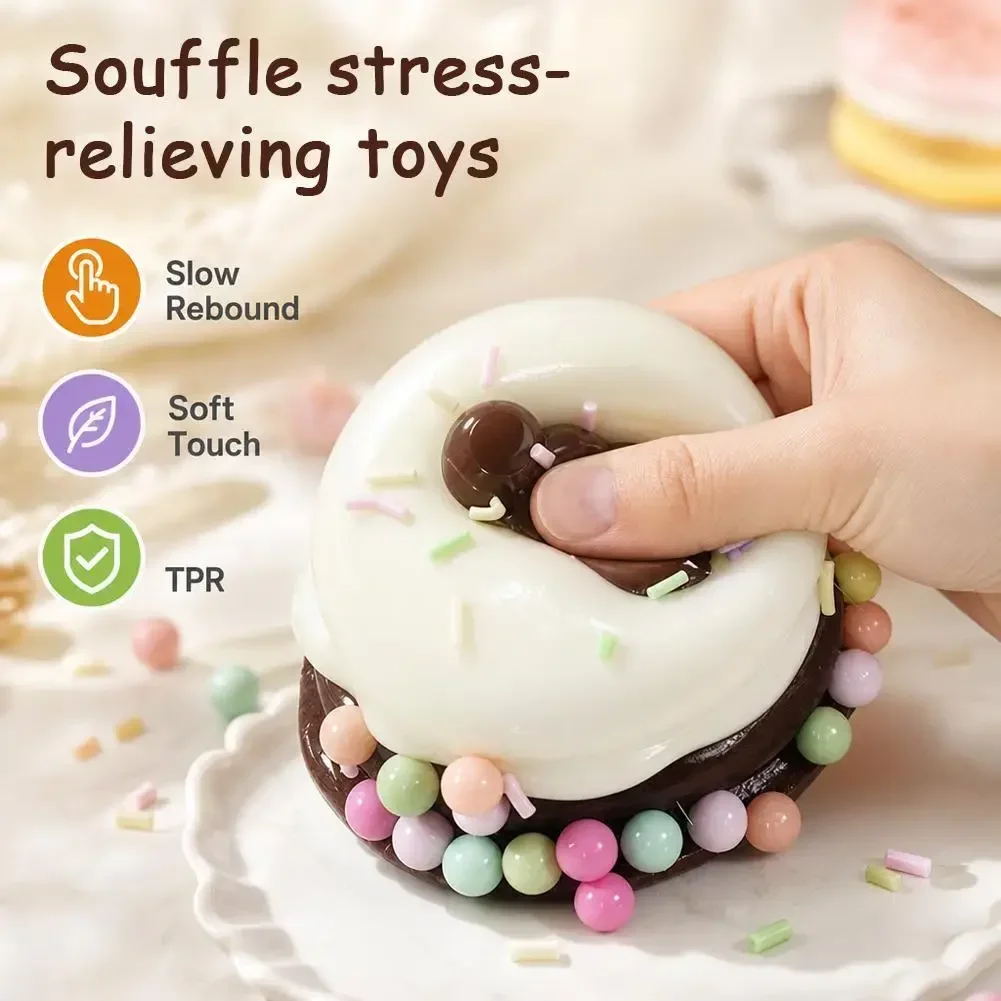 Premium Silicone Cream Cake Squishy Toy Super Soft Slow Rebound Multi Color Cute Delicate Stress Relief Squeeze Fidget Toy for A