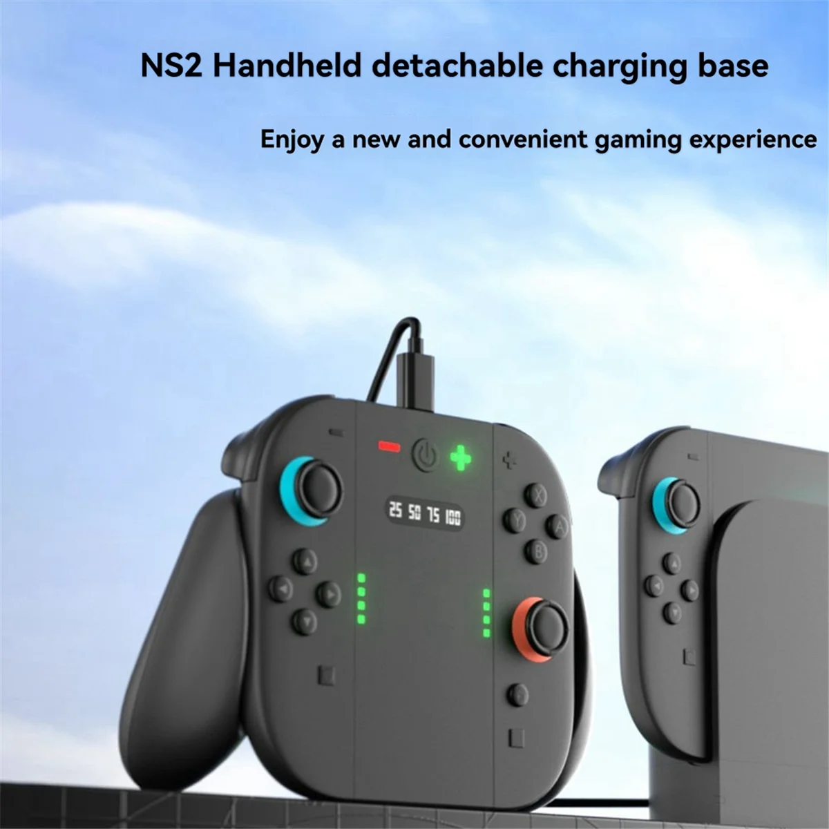2025+Charging Grip for Switch 2 for Switch 2 Controller Holder Handle Detachable Display Power Left and Right Handle