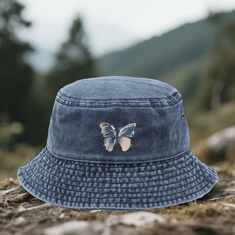 A Butterfly-Print Adjustable Hat, Available in Multiple Colors, Suitable for Outdoor Activities, Daily Outings, Shopping, And Da
